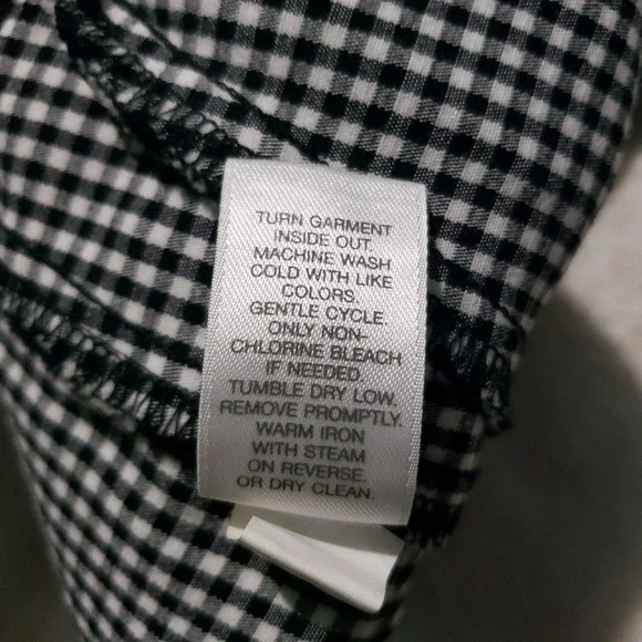 J.Jill Pull-on Pants Women's Size 10 Black White Gingham Straight Leg Stretch - Picture 7 of 10